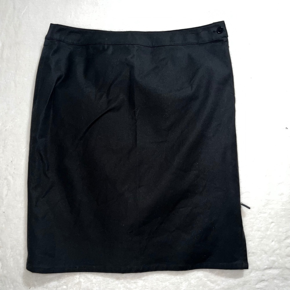 Lauren Ralph Lauren Petite Black Pencil Skirt Side Zipper Slit 12P Timeless